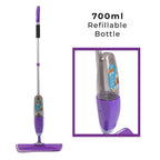 Vorfreude Floor Mop with Integrated Spray & Reusable Microfiber Pad (700ml) - Purple