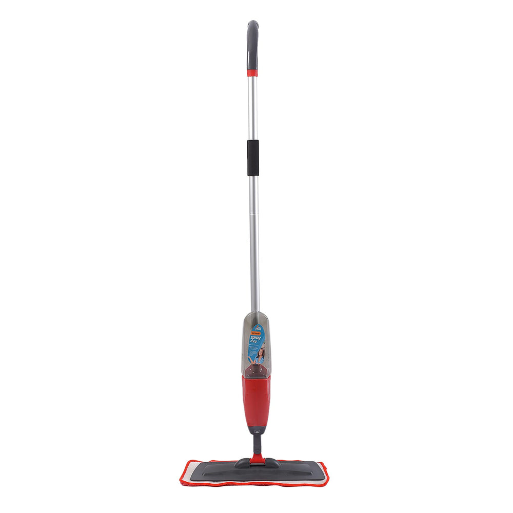 Vorfreude Floor Mop with Integrated Spray & Reusable Microfiber Pad (700ml - Red