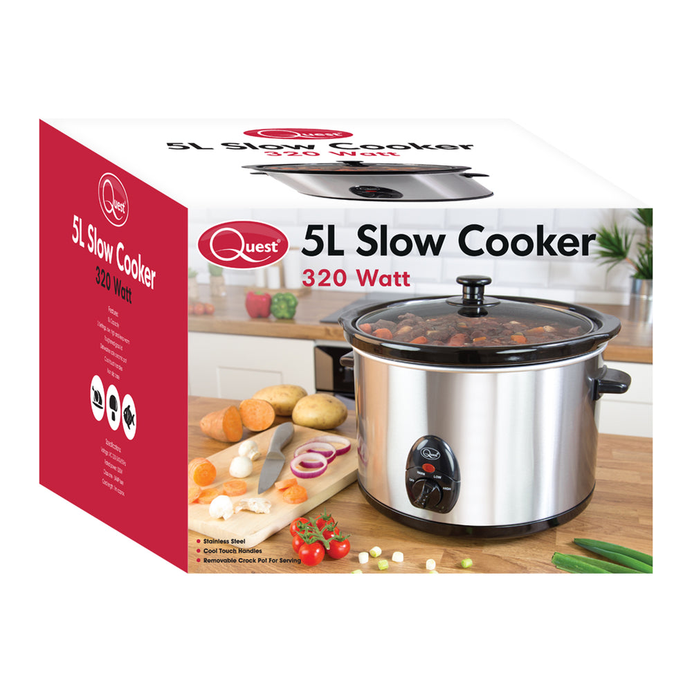 Stainless Steel 5 Ltr Slow Cooker - 320W_7675940_1