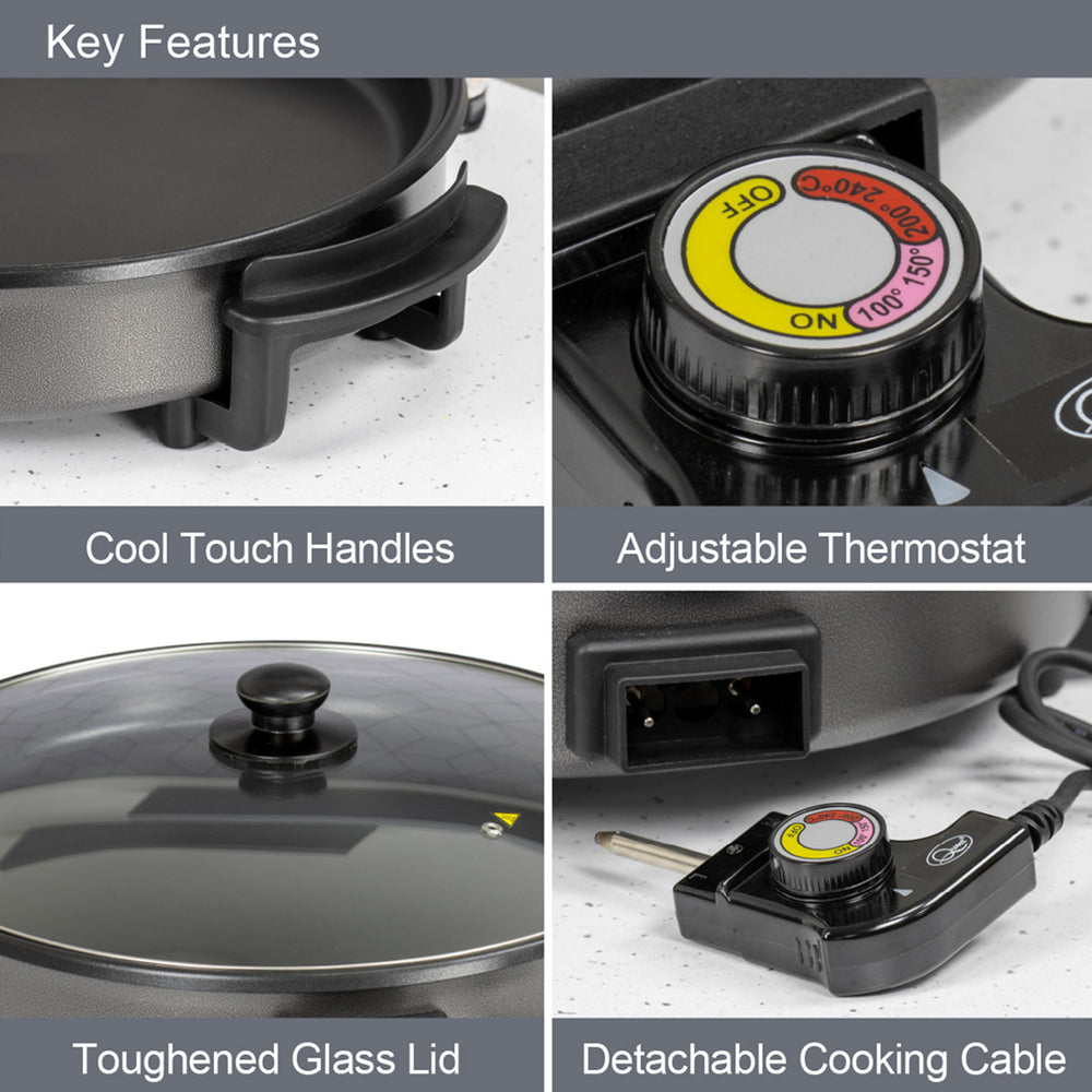 Multi-Function Electric Cooker (Size 30x30x9 cm) - Black_7681961_5