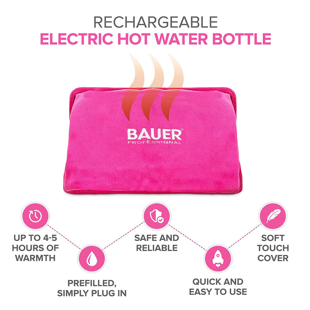 Home Essential -Bauer Rechargeable Electric Hot Water Bottle- Pink_7681977_4