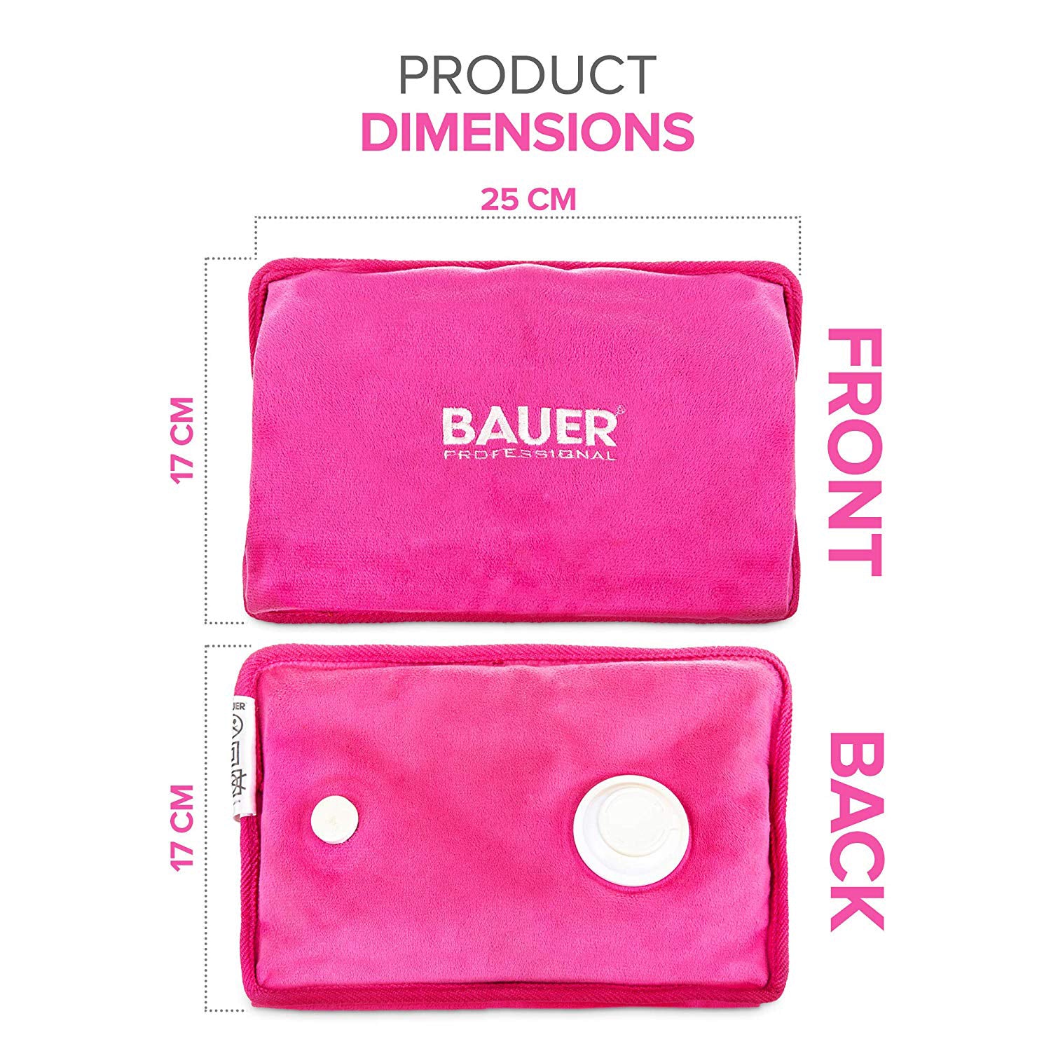 Home Essential -Bauer Rechargeable Electric Hot Water Bottle- Pink_7681977_5