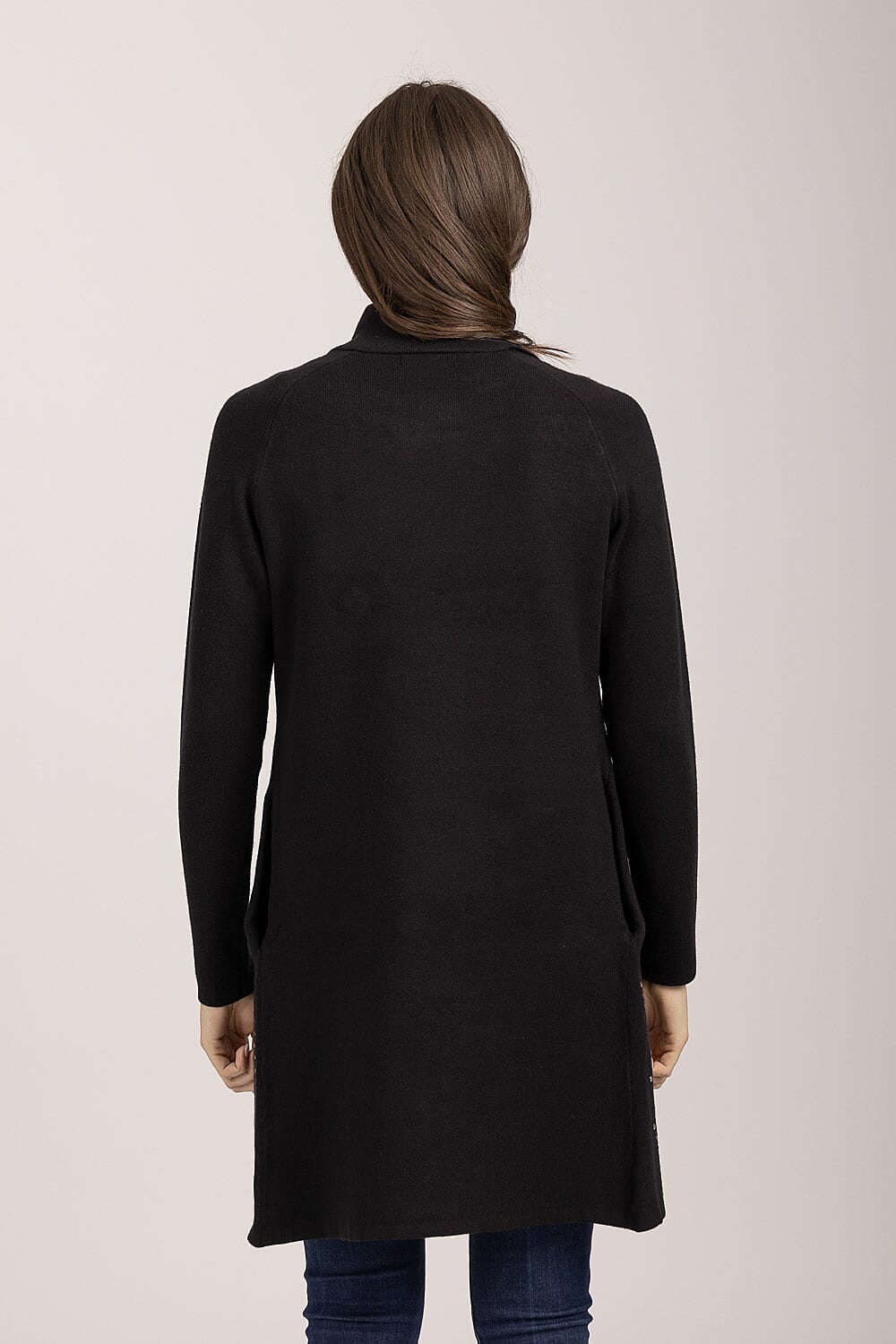 Mudflower Viscose Gold Studded Wrapover Cardigan (Size 12) - Black