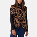 Nova of London - Animal Printed Roll Neck Jumper (Size M-L) - Brown Size 14-18_7683954