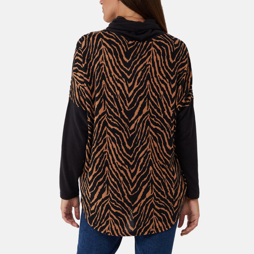 Nova of London - Animal Printed Roll Neck Jumper (Size M-L) - Brown Size 14-18_7683954_1