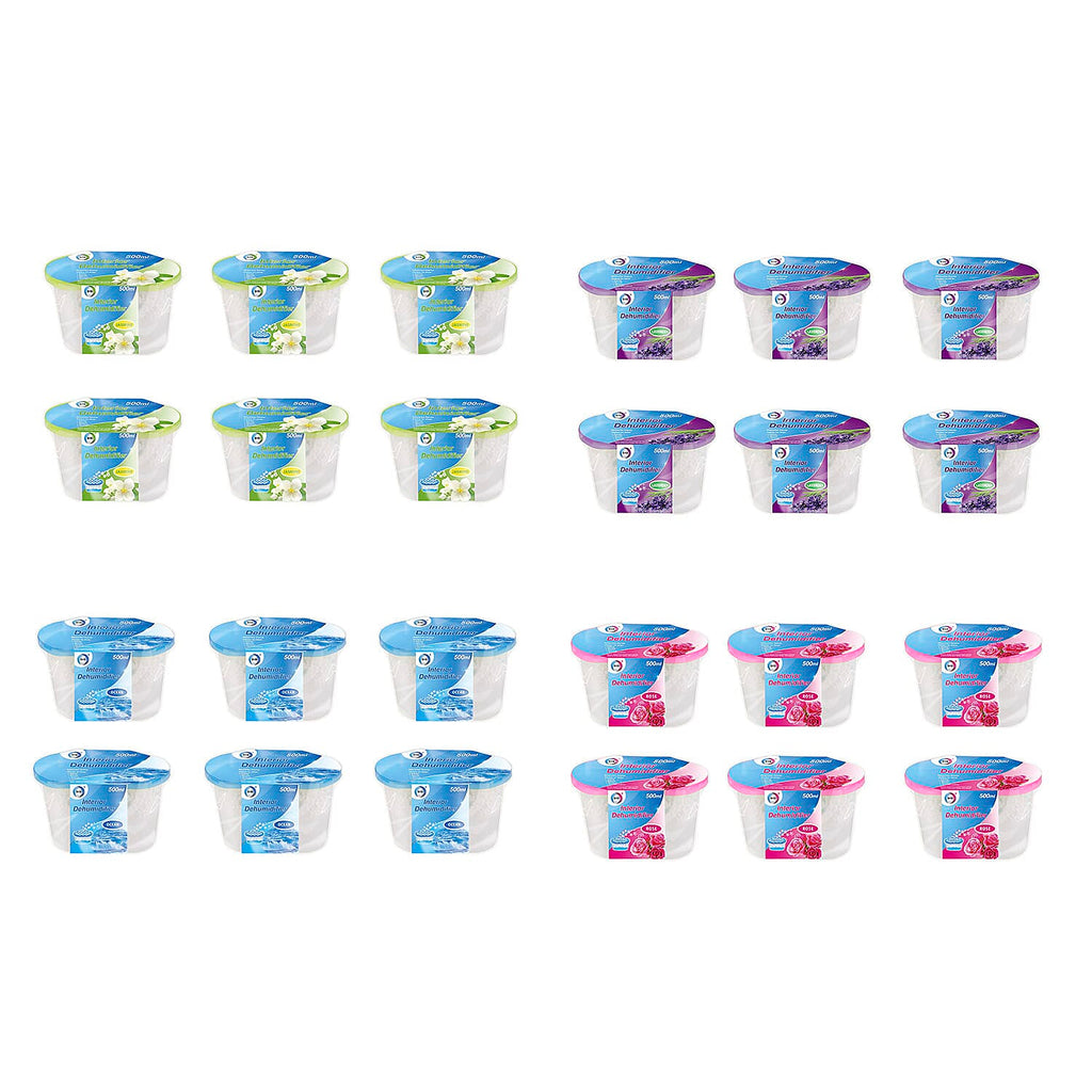 THE SEASONS ESSENTIALS - BIG SET OF 24 - Scented Interior Dehumidifiers (500 ml each)