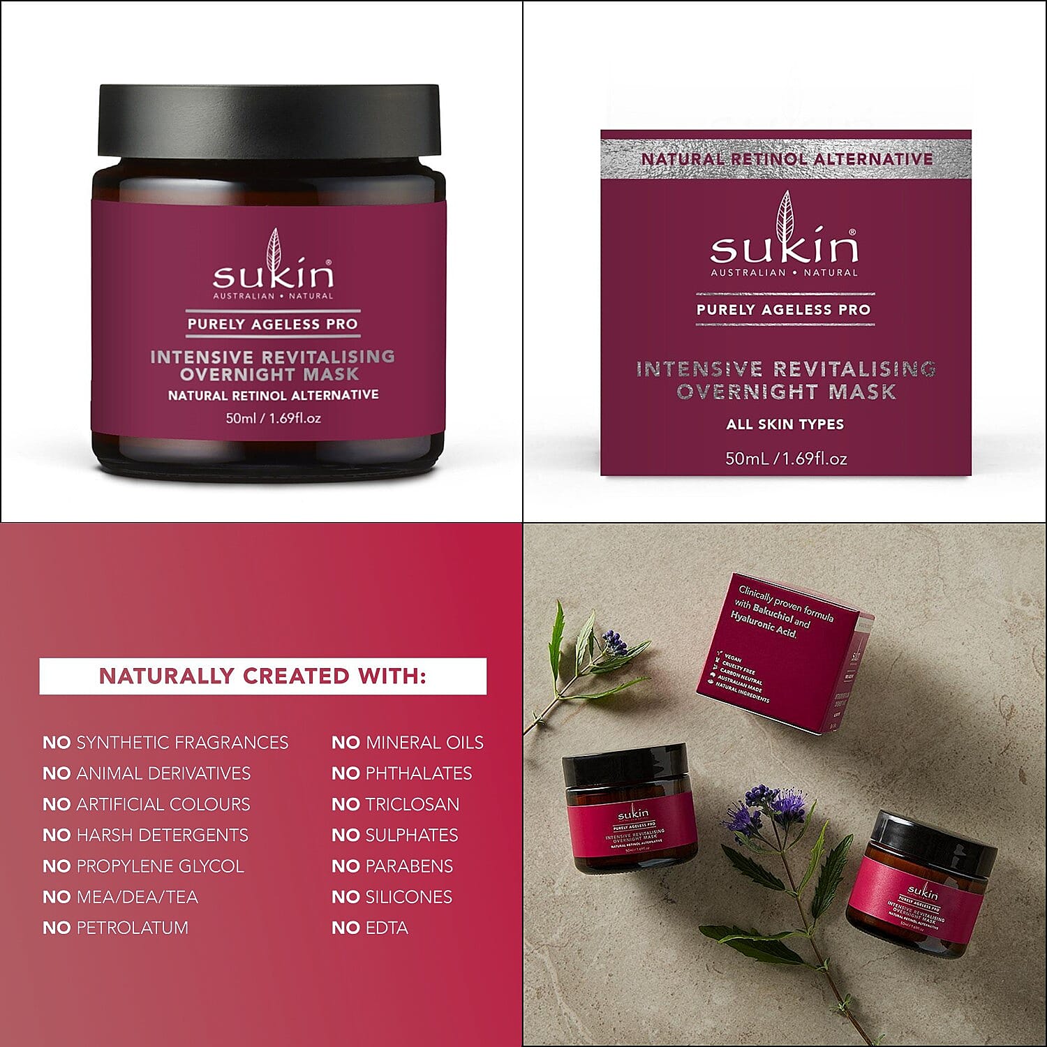 Sukin -Purely Ageless PRO Intensive Revitalising Overnight Mask 50ml