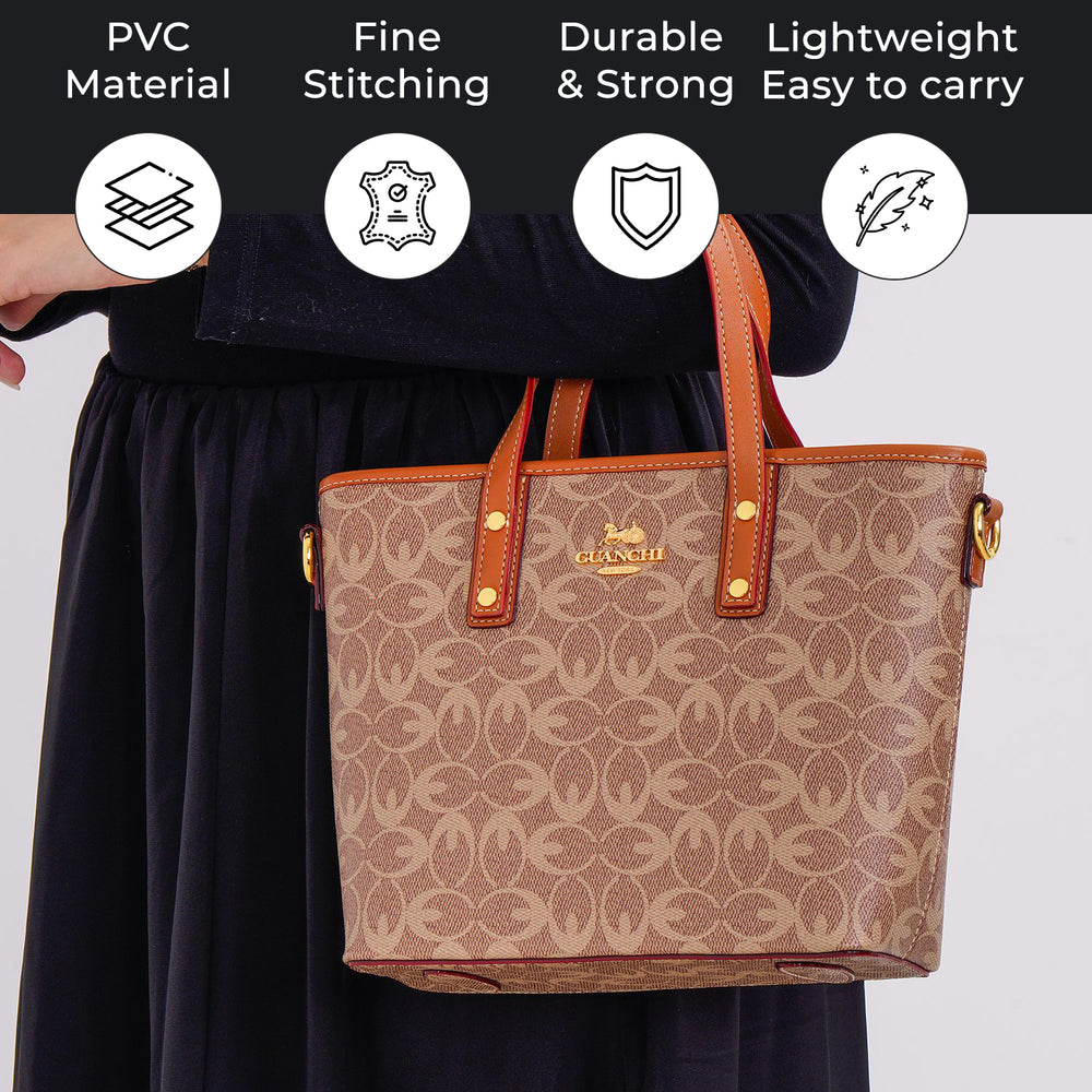 GUANCHI Crossbody Bag with Handle Drop & Shoulder Strap - Brown_7693067_2