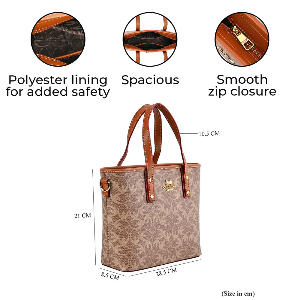 GUANCHI Crossbody Bag with Handle Drop & Shoulder Strap - Brown_7693067_7