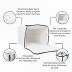 Bee Swirl Pattern Cool Bag (18L) - White