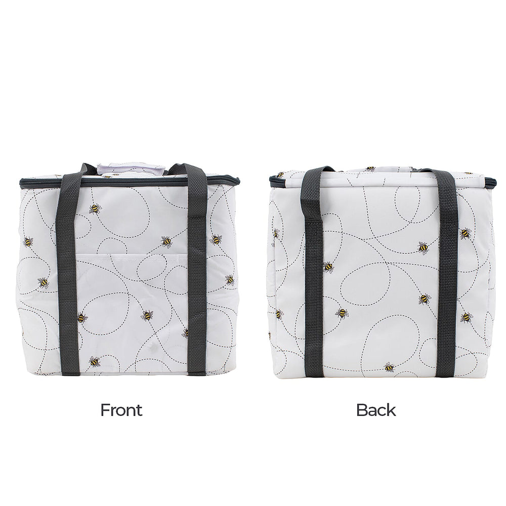 Bee Swirl Pattern Cool Bag (18L) - White