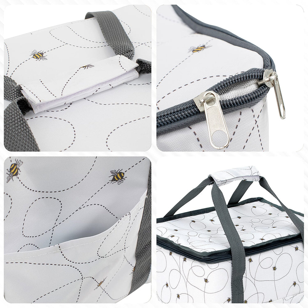 Bee Swirl Pattern Cool Bag (18L) - White