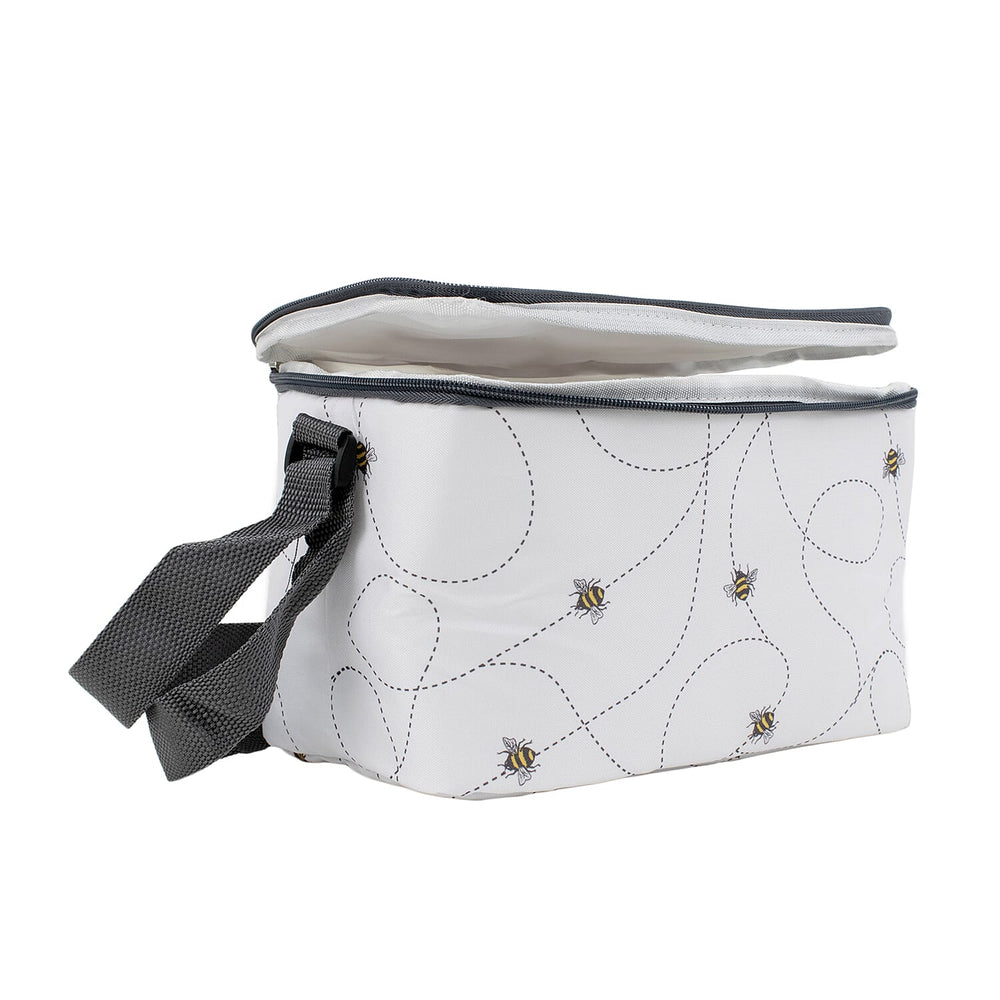 Bee Swirl Pattern Cool Bag (5L) - White