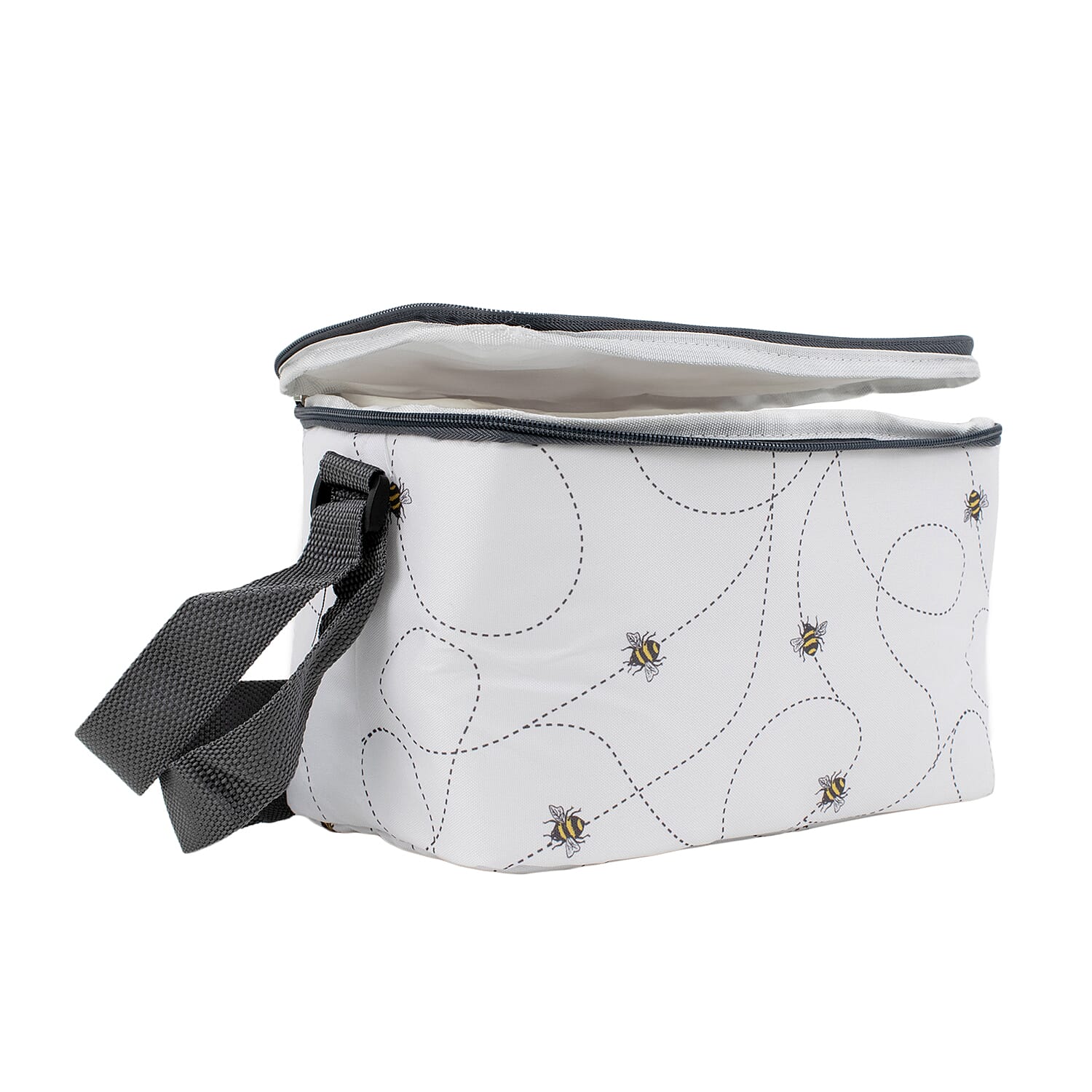 Bee Swirl Pattern Cool Bag (5L) - White