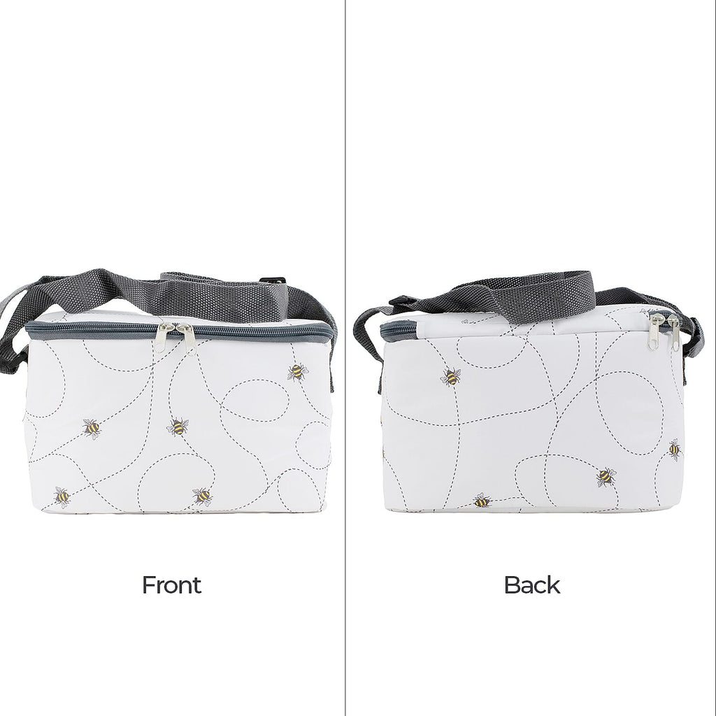Bee Swirl Pattern Cool Bag (5L) - White