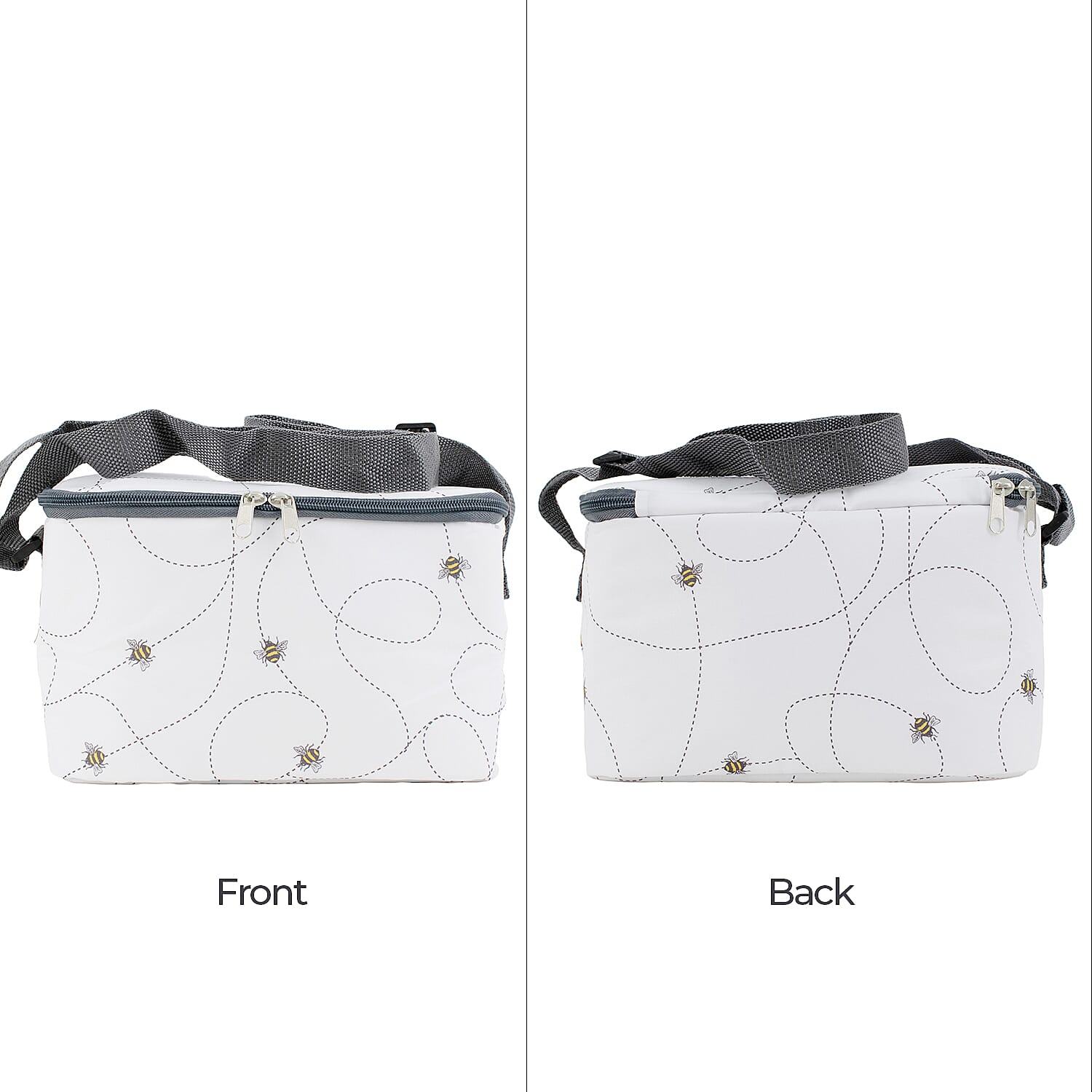 Bee Swirl Pattern Cool Bag (5L) - White