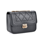 Set of 3 - PU Heart Crossbody Bag - Black