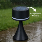 Solar Table Lamp with USB Recharge Function and 1200mah Battery - Black