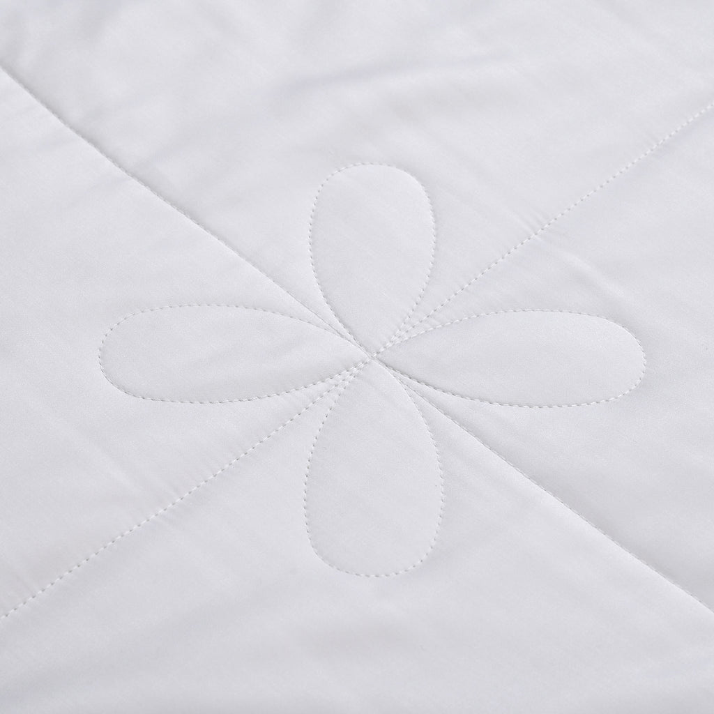 Bamboo Patterned Comforter and Duvet (Size 200x1 cm) - White & White_7700955_6