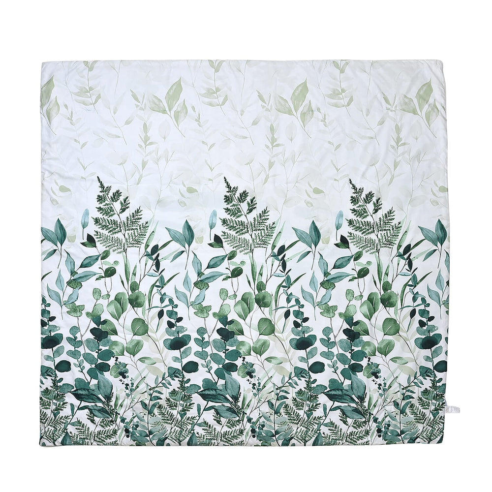 3 Piece Set - Leaves Pattern Comforter with 2 Pillow Cases (Double Size 200x200 cm) - Green