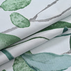 3 Piece Set - Leaves Pattern Comforter with 2 Pillow Cases (Double Size 200x200 cm) - Green
