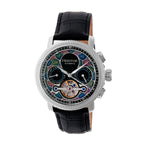 HERITOR Luciano Automatic Movt. 20ATM Water Resistant Black Dial Mens Watch with Silver Colour Stainless Steel Strap and Silver-Tone Case_7708549