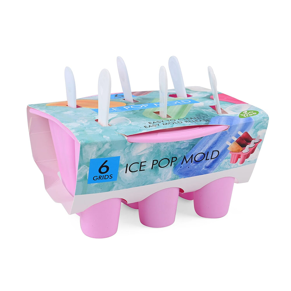 Set of 6 Ice Pop Moulds - Pink