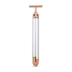 4-in-1 Facial Vibration Massage Roller - Four Interchangeable Massage Heads Including 1 Straight T-Shape Head, 1 Curved T-Shape Head