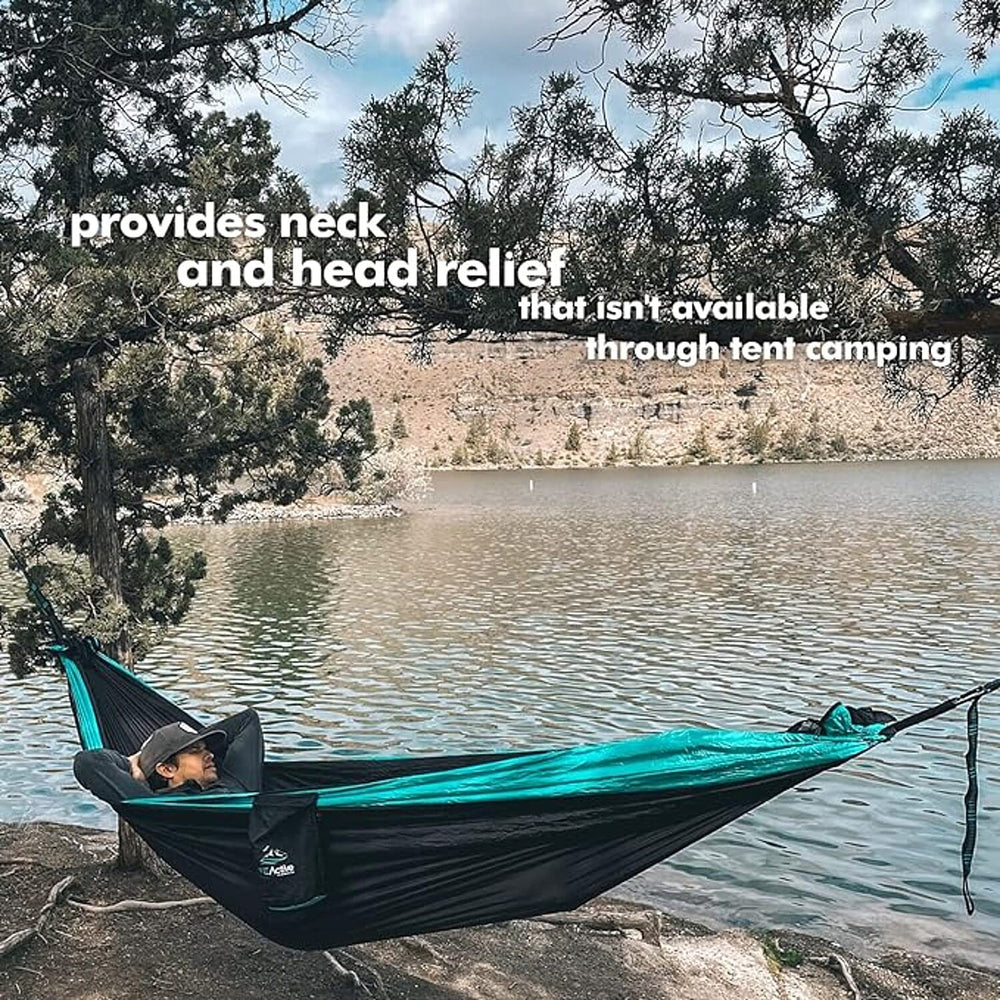 FE Active Trestles Heavy Duty Hammock - Black & Teal