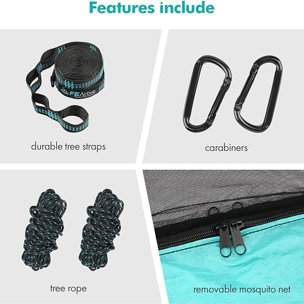 FE Active Trestles Heavy Duty Hammock - Black & Teal
