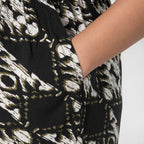 La Marey 100% Viscose Ikat Pattern Ladies Jumpsuit (Size XXL) - Black