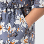 La Marey 100% Viscose Floral Pattern Ladies Jumpsuit (Size XXL) - Grey