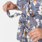 La Marey 100% Viscose Floral Pattern Ladies Jumpsuit (Size XXL) - Grey