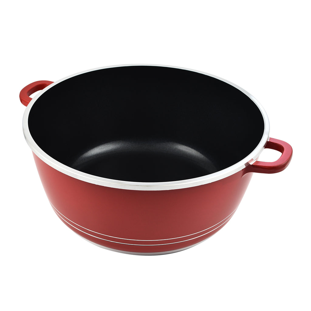 10 Piece Set - Pan and Lid Set, Ceramic non-stick, Die-cast (32cm, 30cm, 28cm, 24cm, 20cm) - Red_7727989_1