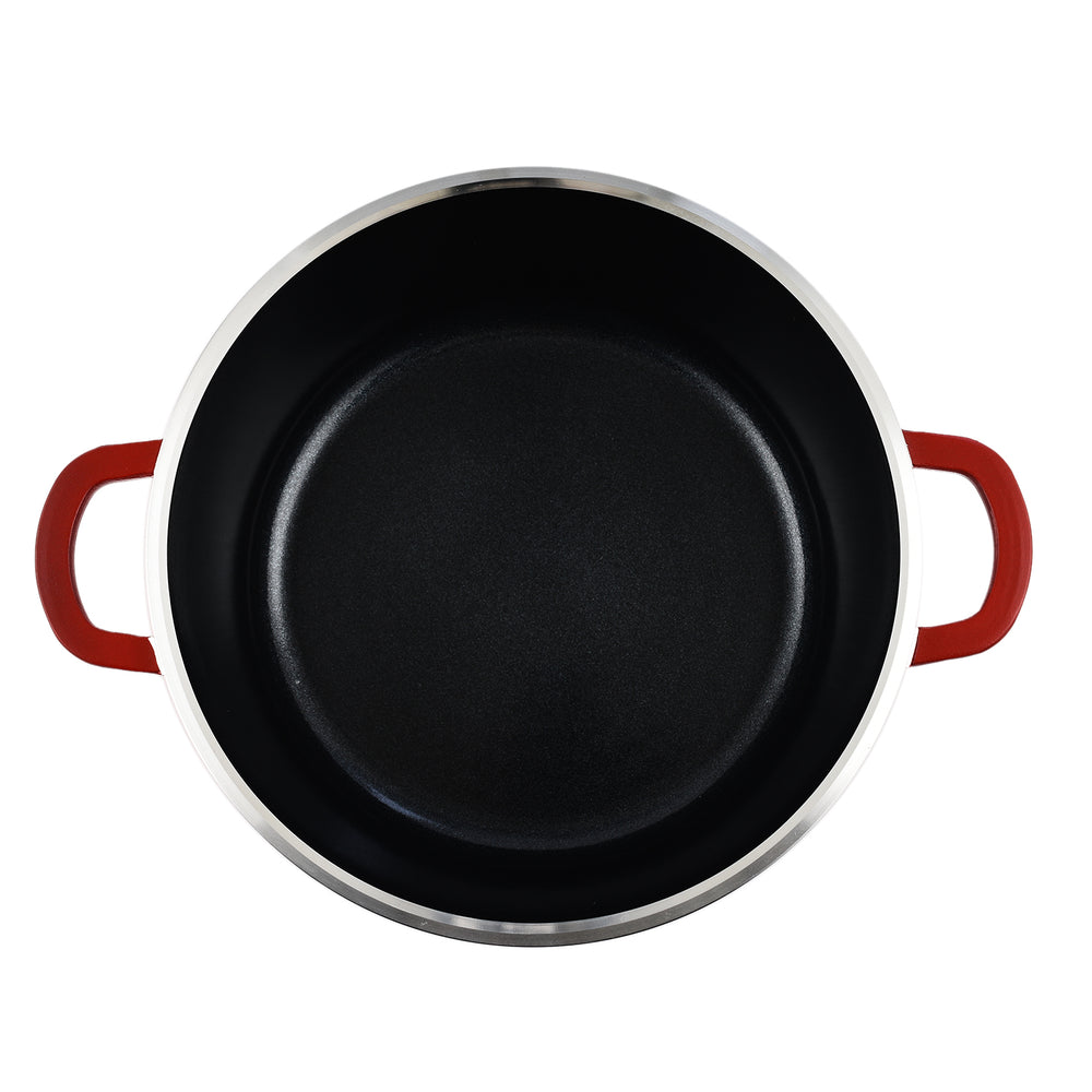 10 Piece Set - Pan and Lid Set, Ceramic non-stick, Die-cast (32cm, 30cm, 28cm, 24cm, 20cm) - Red_7727989_2