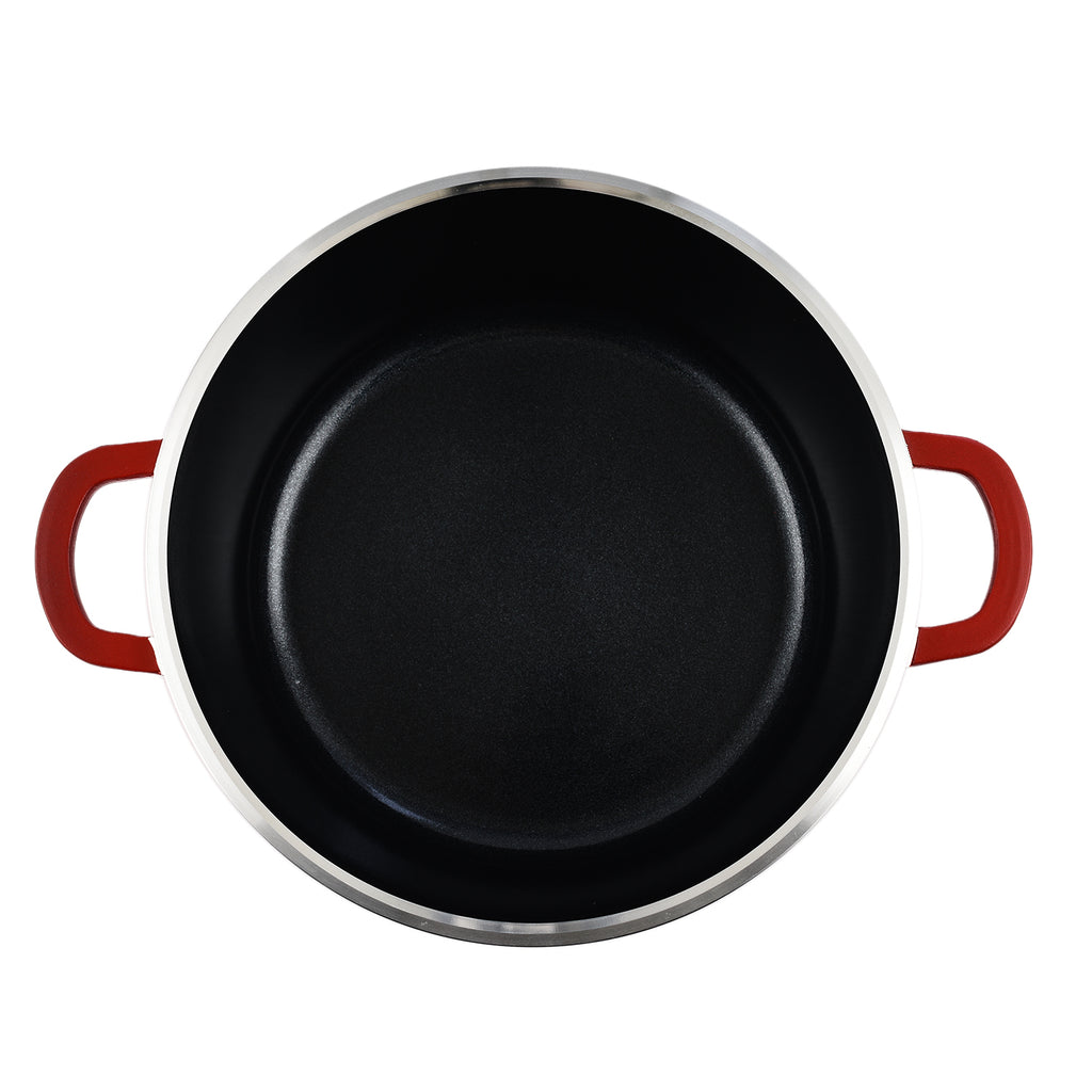 10 Piece Set - Pan and Lid Set, Ceramic non-stick, Die-cast (32cm, 30cm, 28cm, 24cm, 20cm) - Red_7727989_2