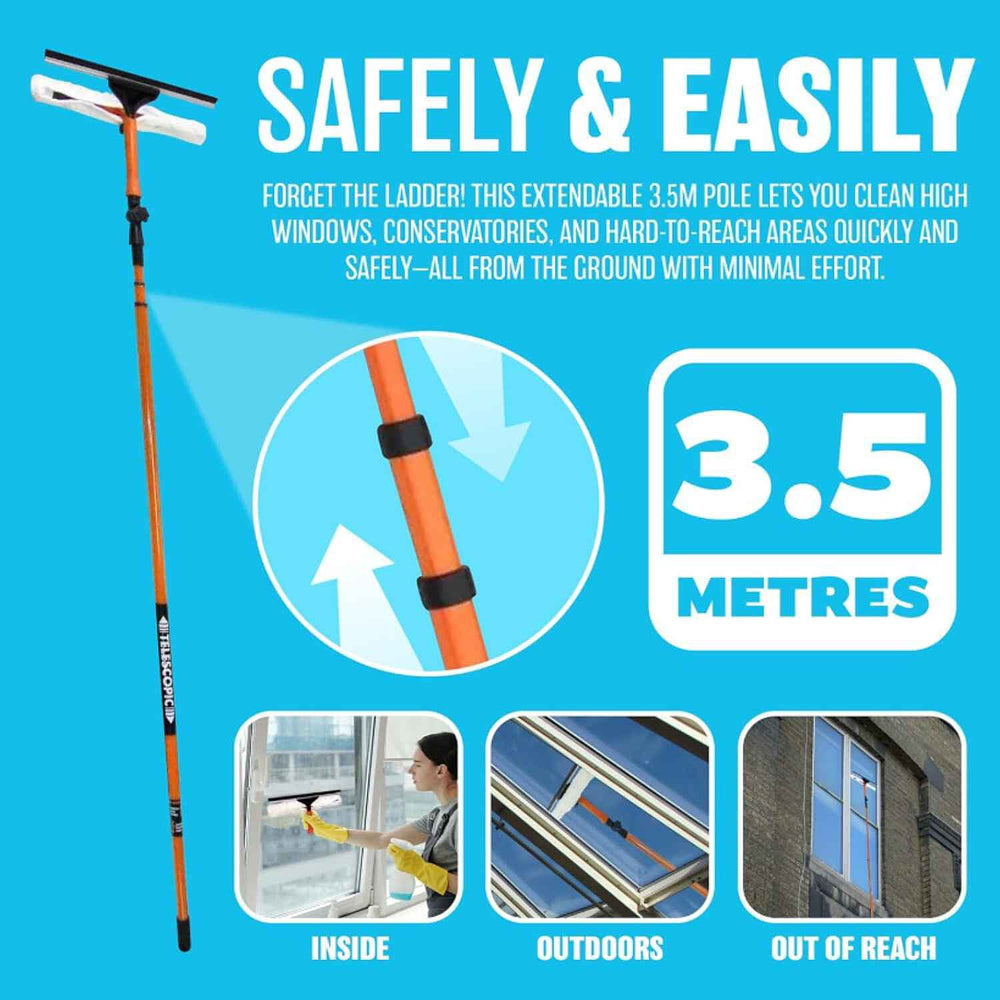 3.5m Telescopic Window Cleaner Squeegee