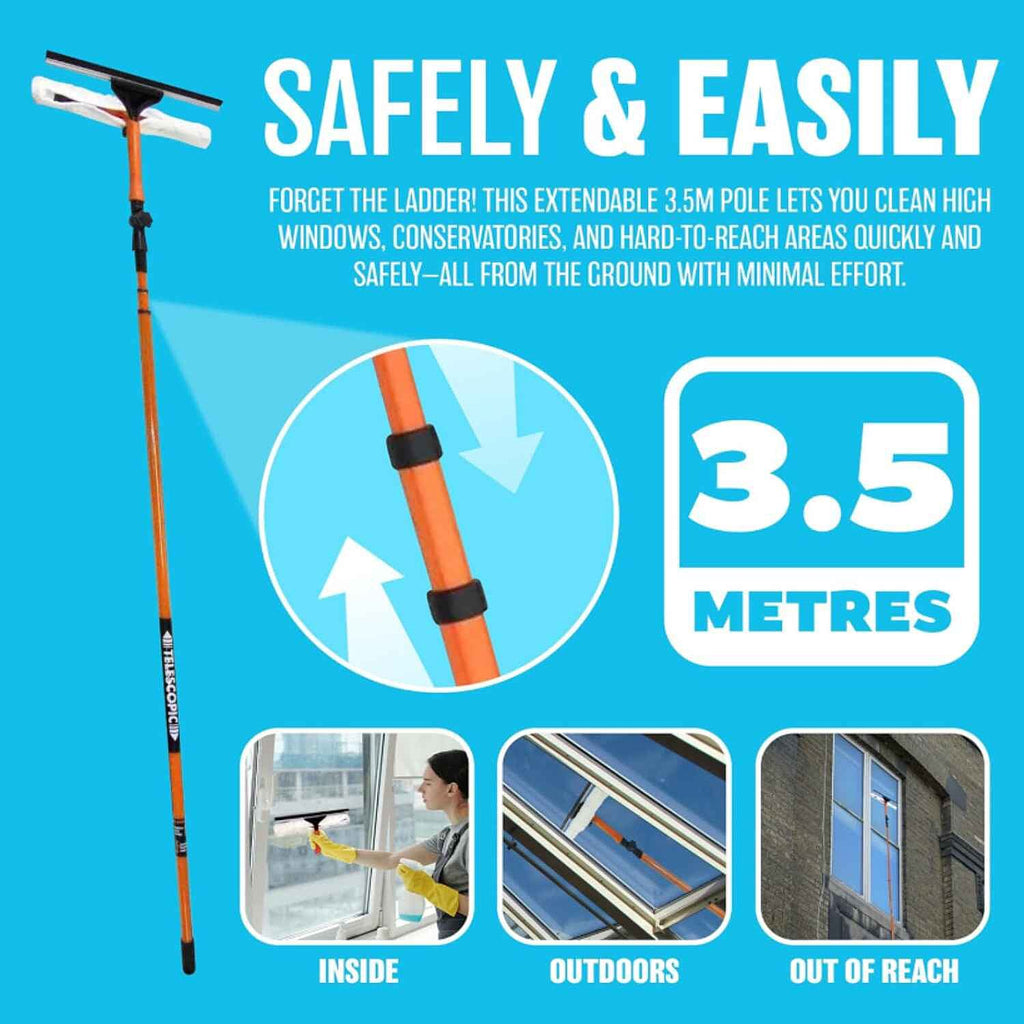3.5m Telescopic Window Cleaner Squeegee