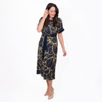Styled By Midi Print Dress (Size M) - Navy_7730617_2
