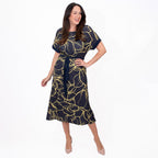 Styled By Midi Print Dress (Size M) - Navy_7730617_3