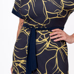 Styled By Midi Print Dress (Size M) - Navy_7730617_5