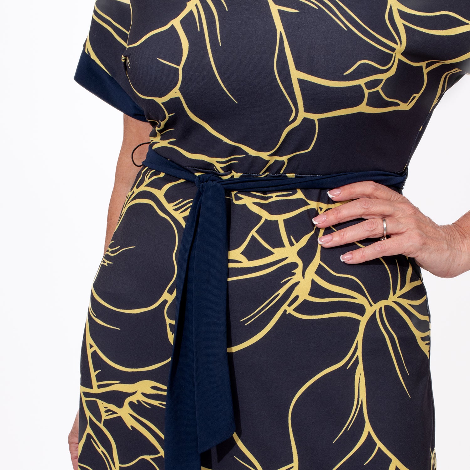 Styled By Midi Print Dress (Size M) - Navy_7730617_5