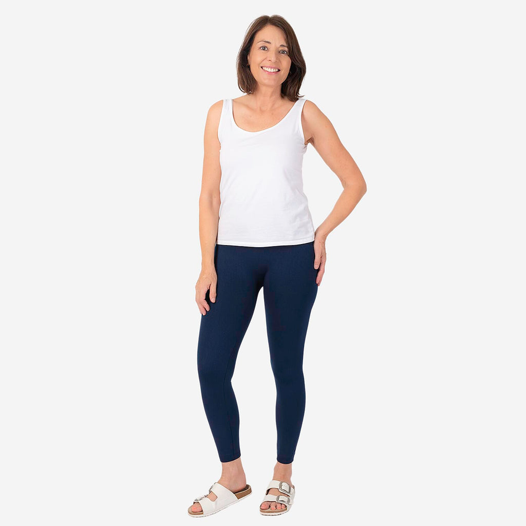Emelia 2 Pack Fleece Lined Leggings (Size L) - Navy