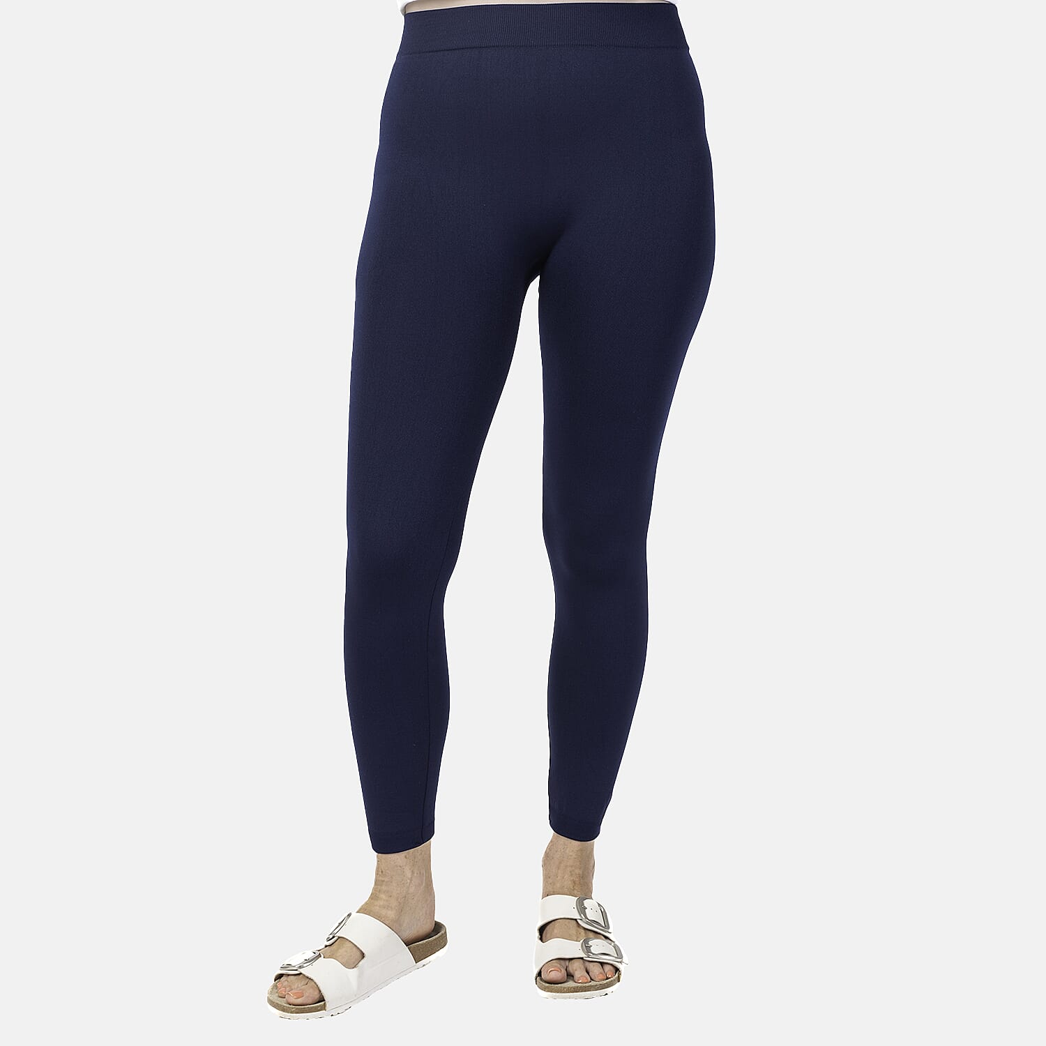 Emelia 2 Pack Fleece Lined Leggings (Size L) - Navy