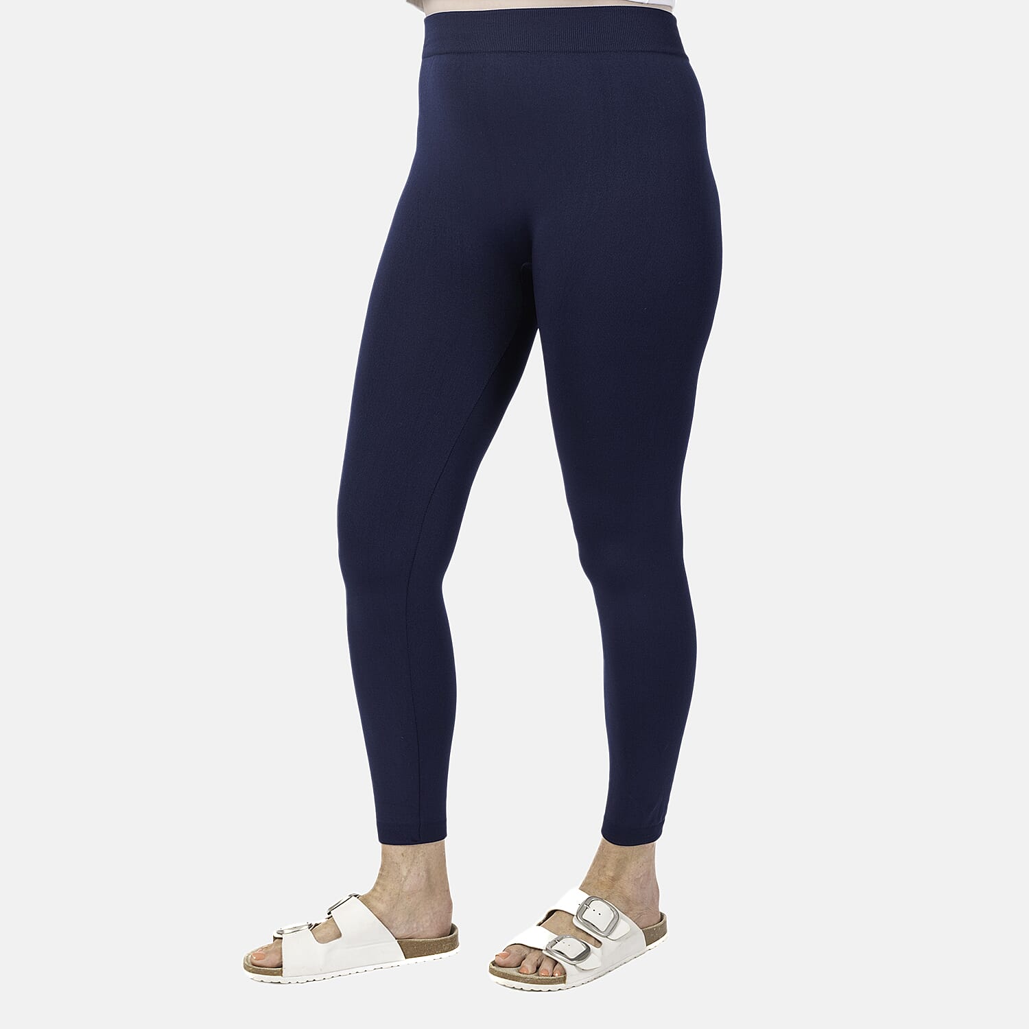 Emelia 2 Pack Fleece Lined Leggings (Size L) - Navy