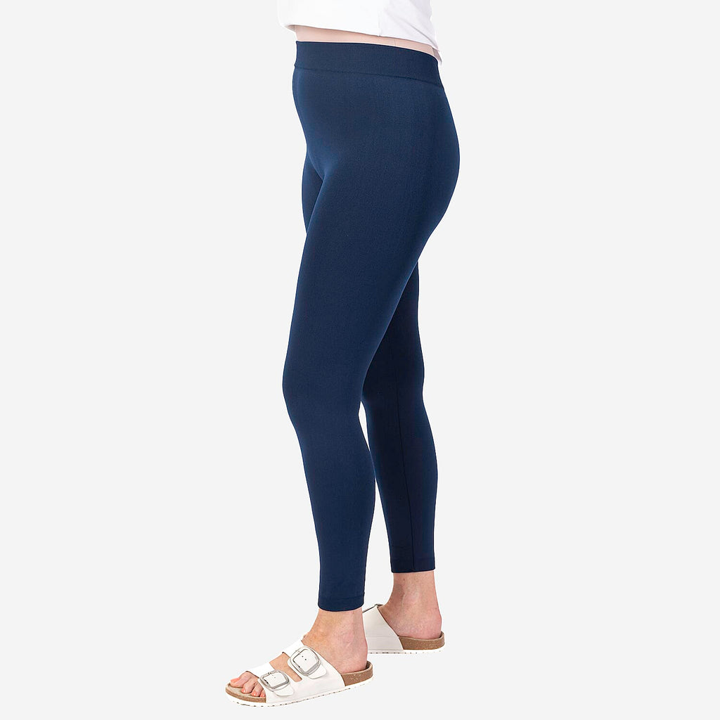 Emelia 2 Pack Fleece Lined Leggings (Size L) - Navy