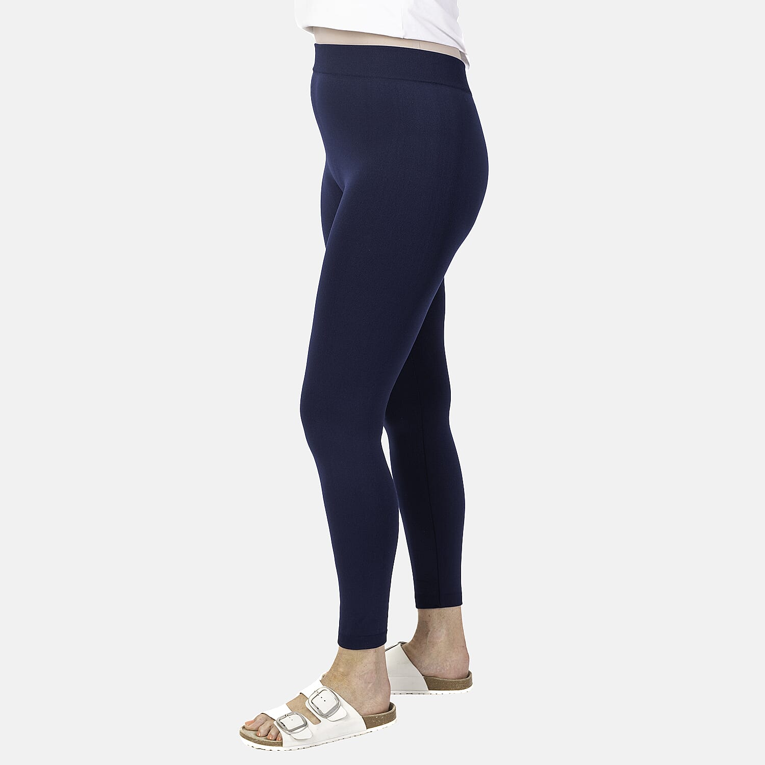 Emelia 2 Pack Fleece Lined Leggings (Size L) - Navy