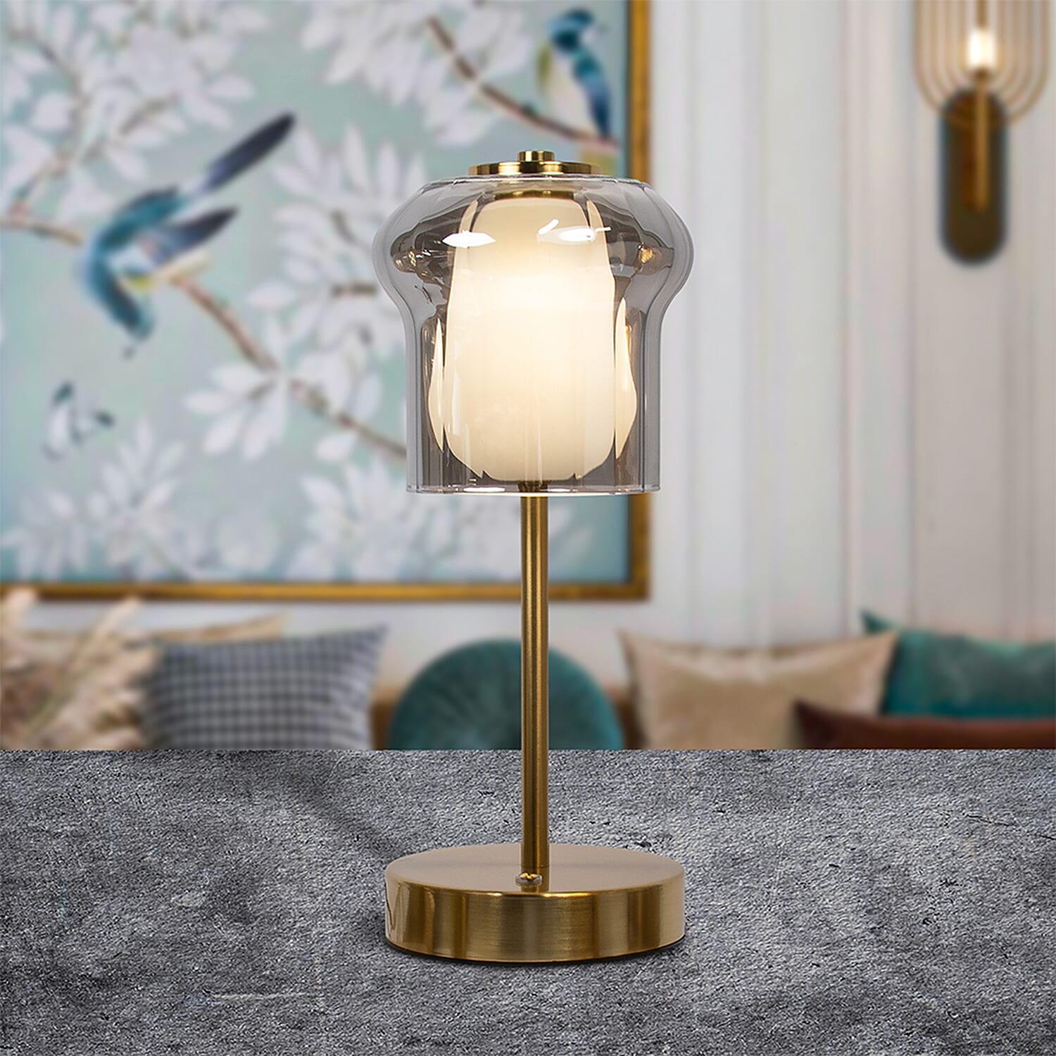 Lamp Shade (Size 12x12x31 cm) - Gold