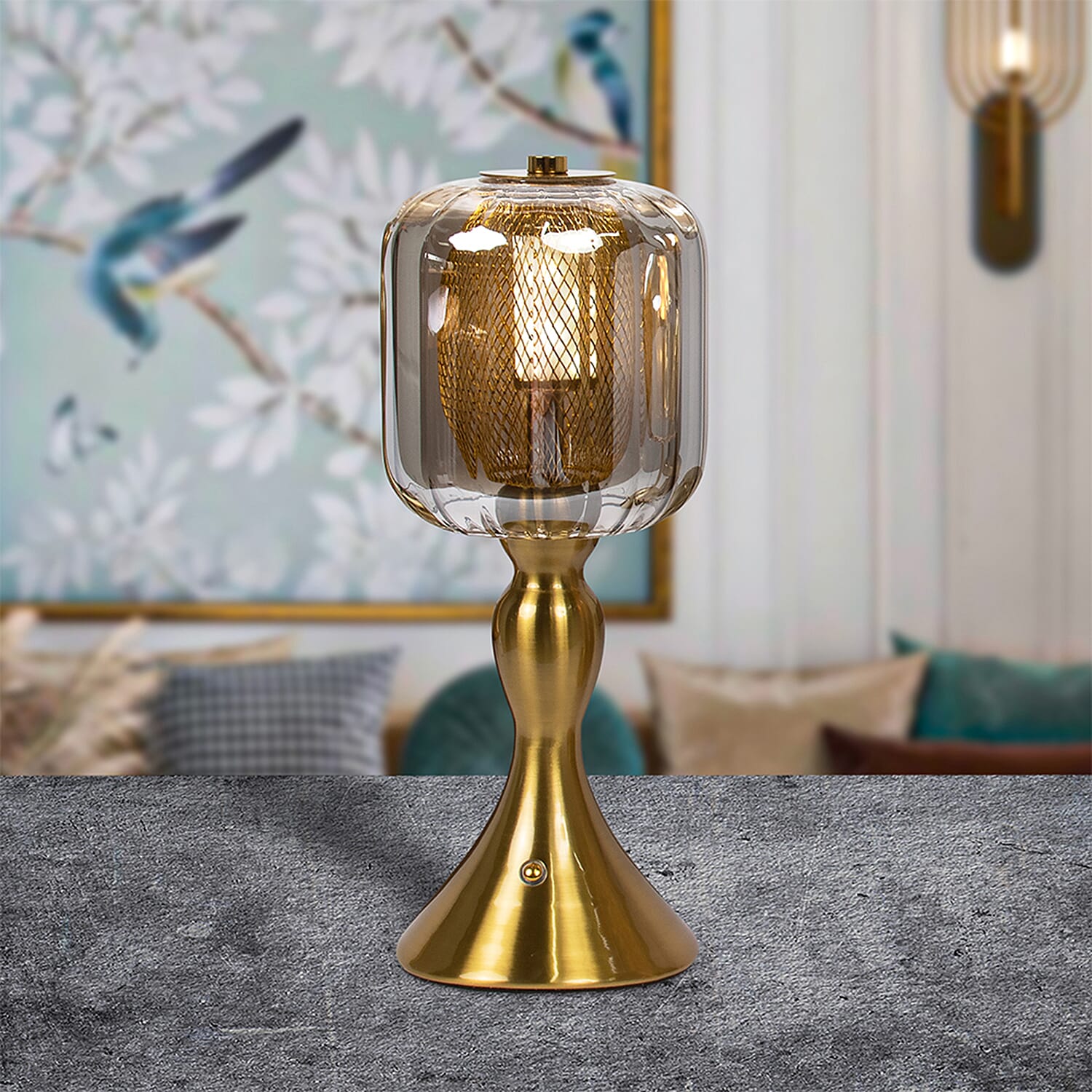 Lamp Shade (Size 12x12x30 cm) - Gold