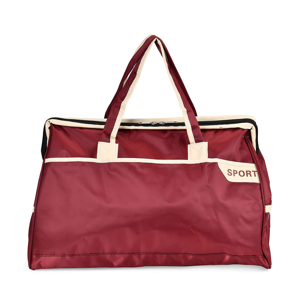 First Time Ever - Tamsy Travel Duffel Bag with Double Handle - Burgundy